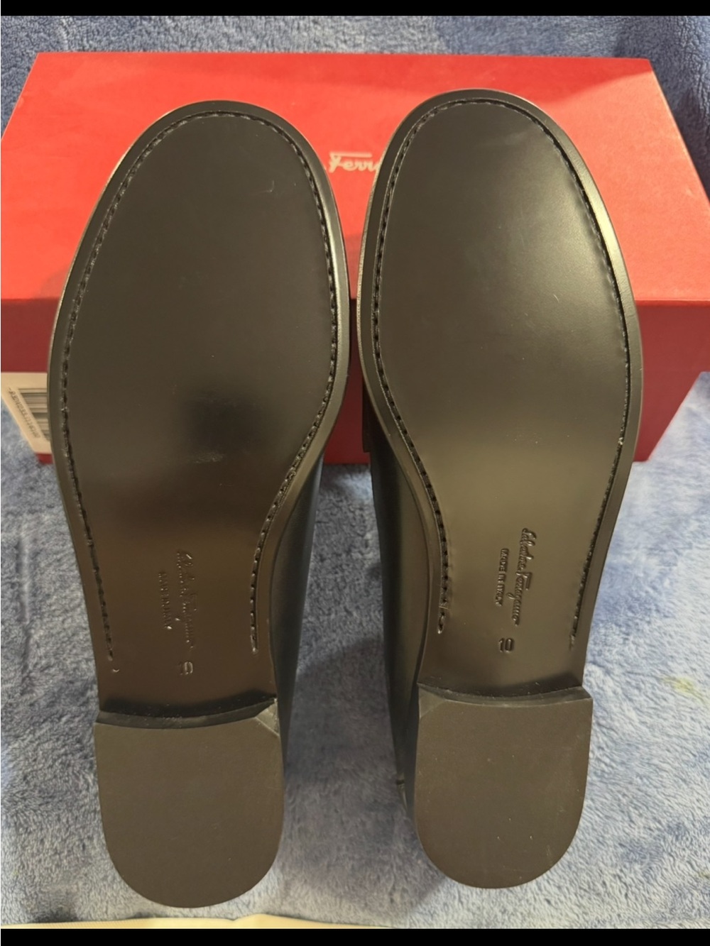 Salvatore Ferragamo Black Leather Loafers with Gold Hardware - Picture 3 of 6